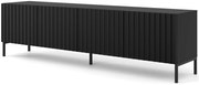 Szafka pod TV z lamelami czarny mat + czarne nóżki K7-D37