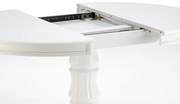 WILLIAM stół biały 90÷124/90/75 cm okrągły owalny rozkładany 4/6 osób klasyczny