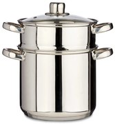 Garnek z durszlakiem i szklaną pokrywą, stal nierdzewna, 6 l