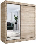Szafa przesuwna MODUO COMFORT 180 dąb sonoma z lustrem po lewej MKPOL