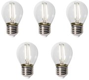 Zestaw 5 żarówek LED E27 P45 z czujnikiem zmierzchu 3W 250 lm 3000K