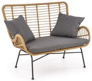 Sofa IKARO XL rattanowa/szara HALMAR