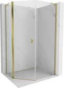 Mexen Mist L kabina prysznicowa pięciokątna asymetryczna uchylna 80 x 90 cm, transparent, złota - 8A8L-080-090-50-00