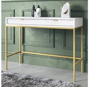 Stolik konsolowy NOVA 77x104 cm biały/złoty