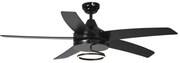 Czarny Wentylator sufitowy z lampą 132 cm z LED i pilotem - Cool Anello Nowoczesny Oswietlenie wewnetrzne