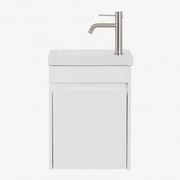 Zestaw Wiszących Mebli Łazienkowych Zintegrowany Z Umywalką Narek Biała & Bezlusterkowiec & - Sklum