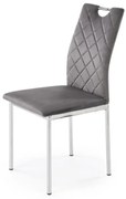 Krzesło tapicerowane K578 VELVET szare HALMAR
