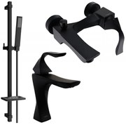 Mexen Estrella DQ02 zestaw wannowy, czarny - 72303DQ02-70