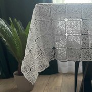 Obrus gipiurowy na metry Kwadracik szary - szer. 140 cm