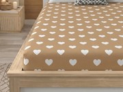 PrzytulneMieszkanie.pl Prześcieradło z mikrofibry CARAMHEART brązowe 90x200 cm