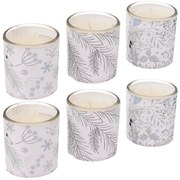 Świeczki zapachowe ze świątecznym nadrukiem, Ø 4,5 cm, 6 szt.
