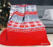 Koc WINTER MAGIC 150x200 czerwony/szary Premium GRENO