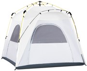 Outsunny Pop Up Namiot kopułowy dla 4 osób lekki, stabilny wodoodporny UV 50+ z drzwiami i oknami, plandeka