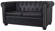 2-osobowa czarna sofa w stylu T1-D68