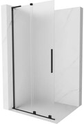 Mexen Velar L ścianka prysznicowa rozsuwana Walk-in 100 x 200 cm, szron 8 mm, czarna - 871-100-003-33-70