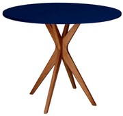 Stół okrągły CUTTI 80x80 granatowy/dąb RAGABA