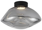 Designerska lampa sufitowa czarna z przydymionym szkłem - GemmaDesignerski Oswietlenie wewnetrzne