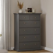 Wysoka komoda Paris 4+2 kolor szary