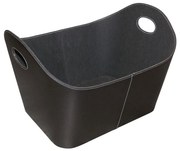 Koszyk plastikowy drewniany z uchwytami 35x55 cm czarny