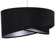 Czarno-srebrna welurowa lampa wisząca - EX973 M1-C36