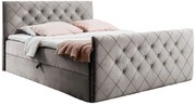 Szaro-beżowe welurowe łóżko kontynentalne 5 rozmiarów W3-Z01