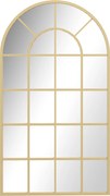 HOMCOM Lustro ścienna, design okienny, korytarzowe, metalowa rama, 110 x 62 cm, Złoto