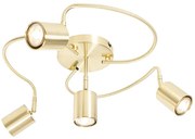 Nowoczesny plafon z reflektorami mosiężny regulowany 4-światła - Java