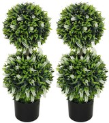 HOMCOM Zestaw 2 sztuk roślin sztucznych, odporna na UV roślina sztuczna w doniczce, 70 cm roślina do salonu, ogrodu