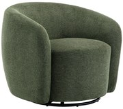 Fotel obrotowy z teksturowaną tapicerką w oliwkowej zieleni - VEREIDE