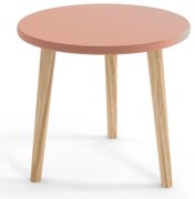 Różowy stolik na drewnianych nóżkach P3-T89