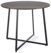 Stół okrągły LUNA 90x90 brąz rustykalny/czarny SIGNAL