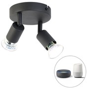 Inteligentny Reflektorek / Spot / Spotow czarny, regulowany, okrągły, w tym 2 WiFi GU10 - Jeany Nowoczesny Oswietlenie wewnetrzne