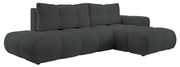 Rozkładany narożnik tapicerowany z pojemnikiem na pościel, układ L ALMADA prawy antracyt