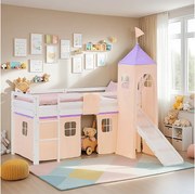 Łóżko piętrowe dla dzieci 90x200 cm białe