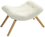 HOMCOM Nowoczesna stopka z drewnianymi nogami i pokryciem z fleece, tapicerowana, do salonu, sypialni, przedpokoju, Kremowobiały