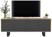 Zamykana szafka rtv dąb wotan + grafit E9-T97