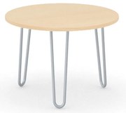 Okrągły stolik kawowy SPIDER, średnica 60 cm, szaro-srebrna podstawa, buk