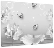 Obraz - Kwiatowy wzór z motylkami (70x50 cm)