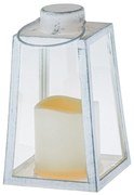 Lampa stołowa z lampką LED Edera biała, 10 x 18 x10 cm, plastik, patyna