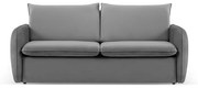 Szara aksamitna rozkładana sofa 194 cm Vienna – Cosmopolitan Design