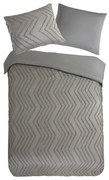 Szarobrązowa pościel jednoosobowa z mikrowłókna 140x220 cm Pure Zigzag – Good Morning
