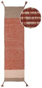 Pomarańczowy wełniany chodnik Flair Rugs Anu, 60x200 cm