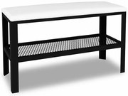 Industrialne siedzisko z półką na buty czarny + biały F1-W57