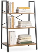 Metalowy niski regał na książki czarny + orzech E5-S23