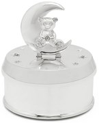 Metalowa pozytywka w kolorze srebra z połyskiem ø 7x8 cm Bear and Moon – Zilverstad