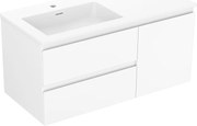 Mexen Orio szafka łazienkowa 100 cm z umywalką Otis lewą, 2S, 1D, biała mat - 91A13-10047-3-BBFFF01-W18L01