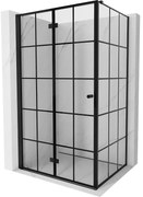 Mexen Mist-F kabina prysznicowa składana lewa 90 x 70 cm, czarna kratka, czarna - 8A6T-090-070-70-77-L
