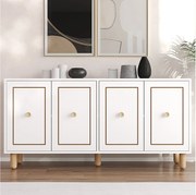 Komoda – 150 cm x 73 cm x 36 cm – Biała – Płyta wiórowa pokryta melaminą