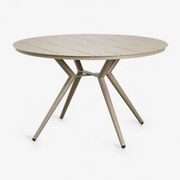 Okrągły Aluminiowy Stół Ogrodowy Valerie Moka Brown & Ø125 Cm - Sklum