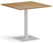 Stolik kawowy ENZO, 80x80 cm, biała podstawa, buk